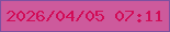 文字の大きさ：2、枠の色：7d50a0、背景の色：cd5a9c、文字の色：d10c57 無料ブログパーツのブログ時計