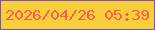 文字の大きさ：4、枠の色：7d50b3、背景の色：f7cf3a、文字の色：fb5e51 無料ブログパーツのブログ時計
