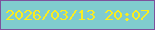 文字の大きさ：5、枠の色：7d519c、背景の色：80ccce、文字の色：faed20 無料ブログパーツのブログ時計