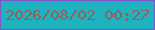 文字の大きさ：4、枠の色：7d54ca、背景の色：1fb3bf、文字の色：90605f 無料ブログパーツのブログ時計