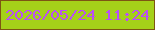 文字の大きさ：4、枠の色：7d5612、背景の色：a5d119、文字の色：ba4ff6 無料ブログパーツのブログ時計