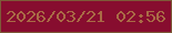 文字の大きさ：2、枠の色：7d5a38、背景の色：870d2f、文字の色：a96b45 無料ブログパーツのブログ時計