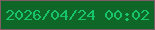 文字の大きさ：4、枠の色：7d5b67、背景の色：0e6726、文字の色：17c46c 無料ブログパーツのブログ時計