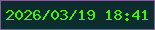 文字の大きさ：2、枠の色：7d6096、背景の色：0c2c2f、文字の色：3ff303 無料ブログパーツのブログ時計