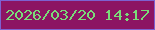 文字の大きさ：1、枠の色：7d61d1、背景の色：8c1463、文字の色：7adc79 無料ブログパーツのブログ時計