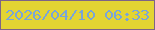 文字の大きさ：1、枠の色：7d6486、背景の色：e3d432、文字の色：79a5d8 無料ブログパーツのブログ時計