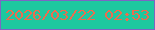 文字の大きさ：5、枠の色：7d65c4、背景の色：1ec89f、文字の色：ec6c4e 無料ブログパーツのブログ時計