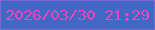 文字の大きさ：4、枠の色：7d67d1、背景の色：4367c5、文字の色：eb46bb 無料ブログパーツのブログ時計