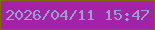 文字の大きさ：1、枠の色：7d6907、背景の色：a323a8、文字の色：9c9fc6 無料ブログパーツのブログ時計