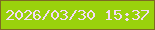 文字の大きさ：2、枠の色：7d6b22、背景の色：9ad20c、文字の色：f3daf9 無料ブログパーツのブログ時計