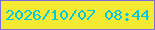 文字の大きさ：5、枠の色：7d6be0、背景の色：f4ea32、文字の色：04c7e4 無料ブログパーツのブログ時計