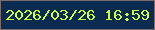 文字の大きさ：3、枠の色：7d6d6c、背景の色：0b2c50、文字の色：cffe3b 無料ブログパーツのブログ時計