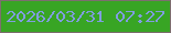 文字の大きさ：3、枠の色：7d6e6e、背景の色：38a524、文字の色：809de0 無料ブログパーツのブログ時計