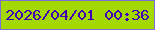 文字の大きさ：1、枠の色：7d6fd6、背景の色：a3d801、文字の色：4300b4 無料ブログパーツのブログ時計