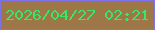 文字の大きさ：4、枠の色：7d72ea、背景の色：9e7748、文字の色：39e766 無料ブログパーツのブログ時計