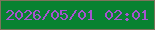 文字の大きさ：4、枠の色：7d735b、背景の色：088231、文字の色：a653d0 無料ブログパーツのブログ時計