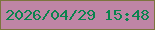文字の大きさ：3、枠の色：7d743e、背景の色：bf85a5、文字の色：0a834e 無料ブログパーツのブログ時計