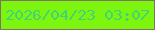 文字の大きさ：5、枠の色：7d7463、背景の色：7ef50e、文字の色：42d278 無料ブログパーツのブログ時計