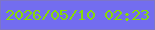 文字の大きさ：3、枠の色：7d75c7、背景の色：736def、文字の色：87db04 無料ブログパーツのブログ時計
