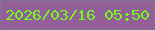 文字の大きさ：3、枠の色：7d7692、背景の色：945f98、文字の色：6ffc1d 無料ブログパーツのブログ時計