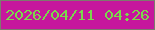 文字の大きさ：4、枠の色：7d7a6e、背景の色：c6179d、文字の色：7ad94c 無料ブログパーツのブログ時計