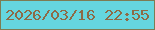 文字の大きさ：4、枠の色：7d7c53、背景の色：65d6df、文字の色：8d6a47 無料ブログパーツのブログ時計