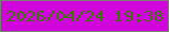 文字の大きさ：3、枠の色：7d7c75、背景の色：d106dc、文字の色：3d7209 無料ブログパーツのブログ時計