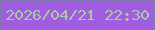 文字の大きさ：2、枠の色：7d7cad、背景の色：a05de0、文字の色：a9c9a8 無料ブログパーツのブログ時計
