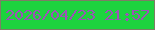 文字の大きさ：2、枠の色：7d7d65、背景の色：1dd33e、文字の色：9c52b7 無料ブログパーツのブログ時計