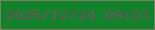 文字の大きさ：4、枠の色：7d7e66、背景の色：11822a、文字の色：6a545e 無料ブログパーツのブログ時計