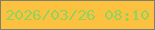 文字の大きさ：4、枠の色：7d7e6b、背景の色：fcc23f、文字の色：90d45e 無料ブログパーツのブログ時計