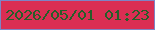 文字の大きさ：4、枠の色：7d84c5、背景の色：da2e53、文字の色：275e29 無料ブログパーツのブログ時計