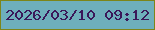 文字の大きさ：5、枠の色：7d8519、背景の色：6eafbc、文字の色：3b185a 無料ブログパーツのブログ時計