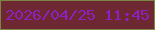 文字の大きさ：2、枠の色：7d8545、背景の色：6e2831、文字の色：9020bd 無料ブログパーツのブログ時計