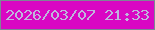 文字の大きさ：1、枠の色：7d8695、背景の色：d907c3、文字の色：bfb6dd 無料ブログパーツのブログ時計