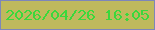文字の大きさ：2、枠の色：7d86ba、背景の色：bfb95d、文字の色：3ad83c 無料ブログパーツのブログ時計