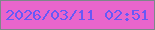 文字の大きさ：2、枠の色：7d8789、背景の色：e965cc、文字の色：6759f6 無料ブログパーツのブログ時計