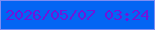文字の大きさ：3、枠の色：7d8df3、背景の色：0365f3、文字の色：6f15da 無料ブログパーツのブログ時計