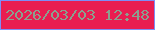 文字の大きさ：4、枠の色：7d8df6、背景の色：e91d51、文字の色：8ba08e 無料ブログパーツのブログ時計