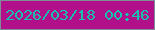 文字の大きさ：5、枠の色：7d8e97、背景の色：b20f8b、文字の色：18c1ae 無料ブログパーツのブログ時計