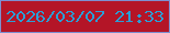 文字の大きさ：4、枠の色：7d8fd0、背景の色：b41527、文字の色：2a9fd7 無料ブログパーツのブログ時計