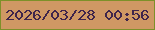 文字の大きさ：3、枠の色：7d9029、背景の色：cf9864、文字の色：3f254b 無料ブログパーツのブログ時計