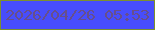 文字の大きさ：3、枠の色：7d902c、背景の色：484dfc、文字の色：674f8b 無料ブログパーツのブログ時計