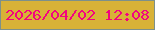 文字の大きさ：2、枠の色：7d908a、背景の色：d8b237、文字の色：f3047f 無料ブログパーツのブログ時計