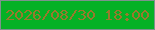 文字の大きさ：4、枠の色：7d928d、背景の色：05b125、文字の色：98792d 無料ブログパーツのブログ時計