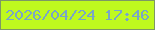 文字の大きさ：5、枠の色：7d9864、背景の色：bff91e、文字の色：79a6c7 無料ブログパーツのブログ時計