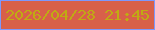文字の大きさ：4、枠の色：7d98fc、背景の色：d86049、文字の色：c0aa13 無料ブログパーツのブログ時計