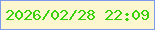 文字の大きさ：4、枠の色：7d99ec、背景の色：fdf7cf、文字の色：38d007 無料ブログパーツのブログ時計