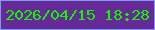 文字の大きさ：4、枠の色：7d99f2、背景の色：652998、文字の色：12f701 無料ブログパーツのブログ時計