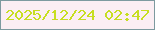 文字の大きさ：2、枠の色：7d9a9f、背景の色：fbeef3、文字の色：c7de21 無料ブログパーツのブログ時計